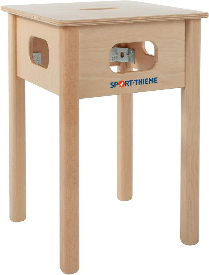 Sport-Thieme Gymnastikhocker aus Holz | Therapiehocker in DREI Höhen: 45, 50, 55 cm | Lackiertes Buc
