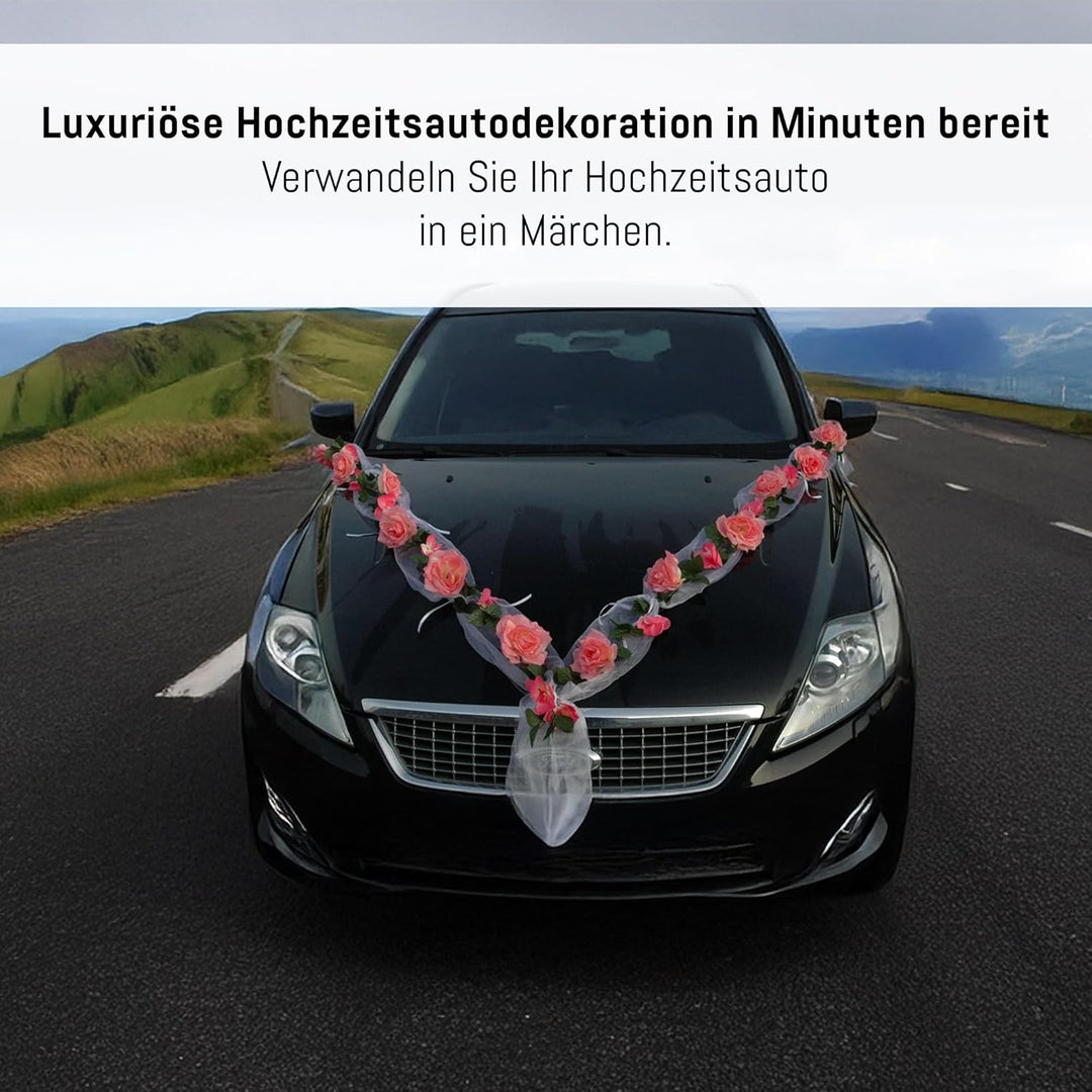 Rosen Girlande Braut Paar Rose Deko Dekoration Autoschmuck Hochzeit Car Auto Wedding ®Auto-schmuck D