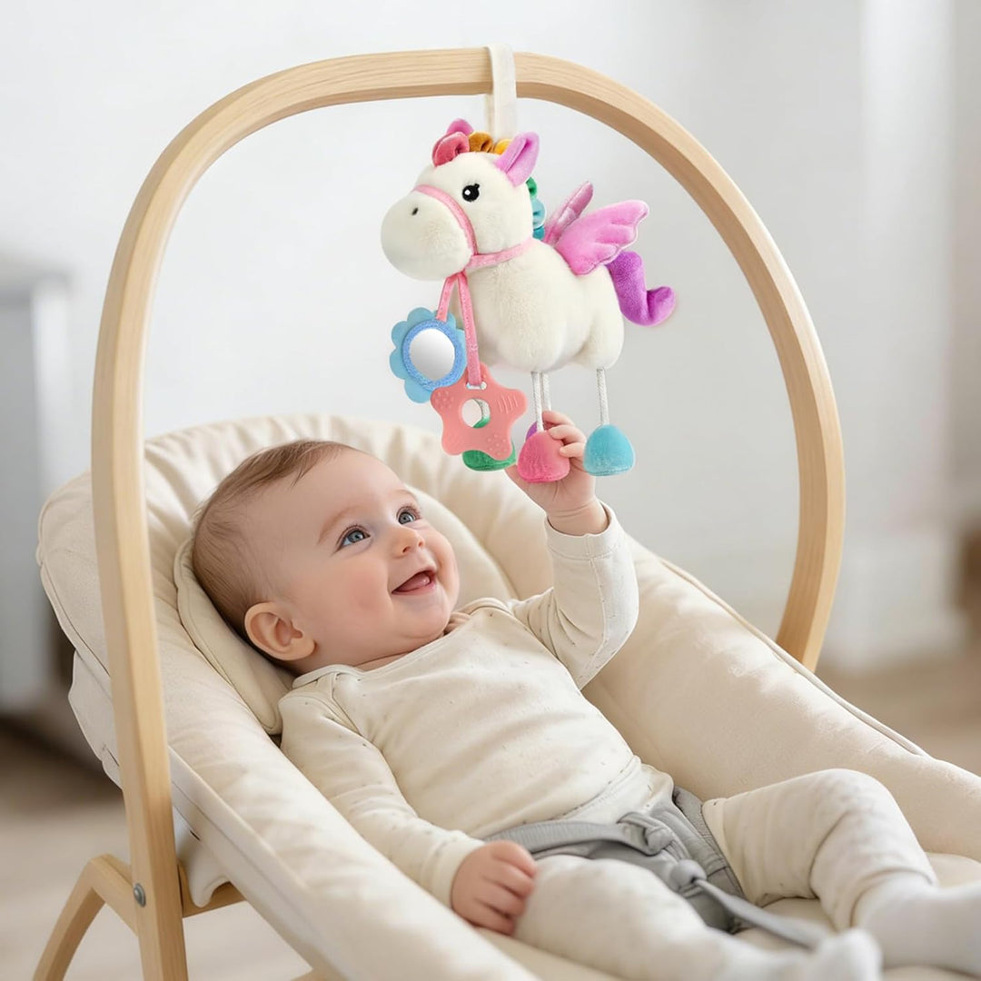 TYRY.HU Baby Spielzeug für Kinderwagen,Rassel Sensory Spielzeug, Knisterfolie, Beissring &amp; Spiegel,