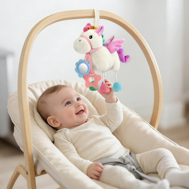 TYRY.HU Baby Spielzeug für Kinderwagen,Rassel Sensory Spielzeug, Knisterfolie, Beissring &amp; Spiegel,