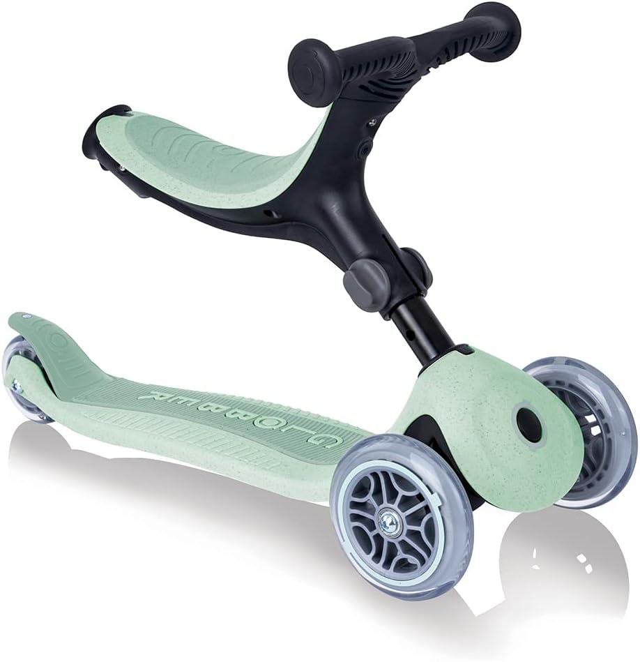 GLOBBER GO-UP Foldable Plus ECO – 3 in 1 Dreirad, Laufrad und Scooter, 120/80 mm, 3-rädrig, höhenver