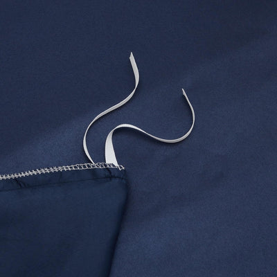 Luowei Bettwäsche Satin 135x200 2teilig Blau Dunkelblau Einfarbig Uni Glatt Glanzsatin Bettwäsche Se