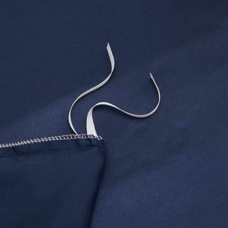 Luowei Bettwäsche Satin 135x200 2teilig Blau Dunkelblau Einfarbig Uni Glatt Glanzsatin Bettwäsche Se