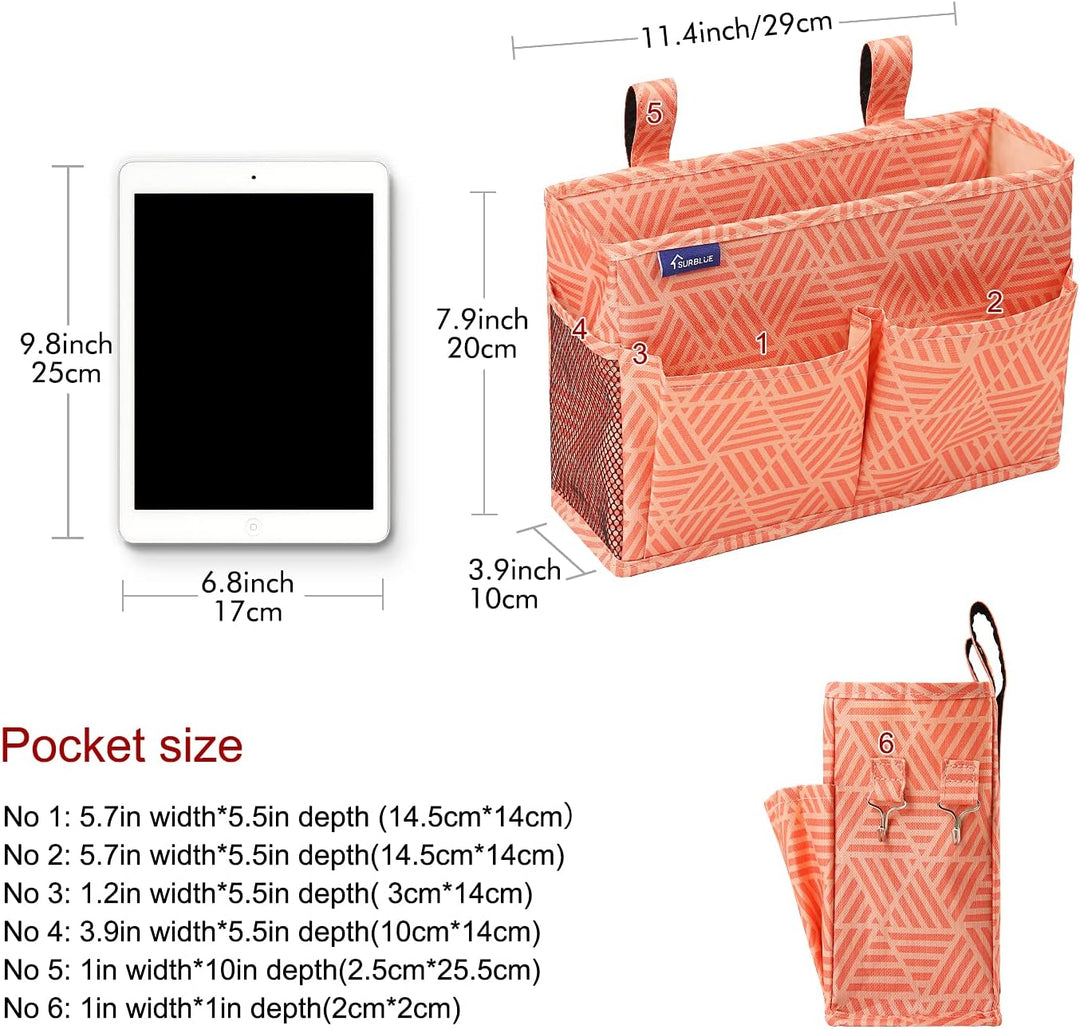 Surblue Bedside Caddy Hängebett Organizer Aufbewahrungstasche Tasche für Etagen-und Krankenhausbette