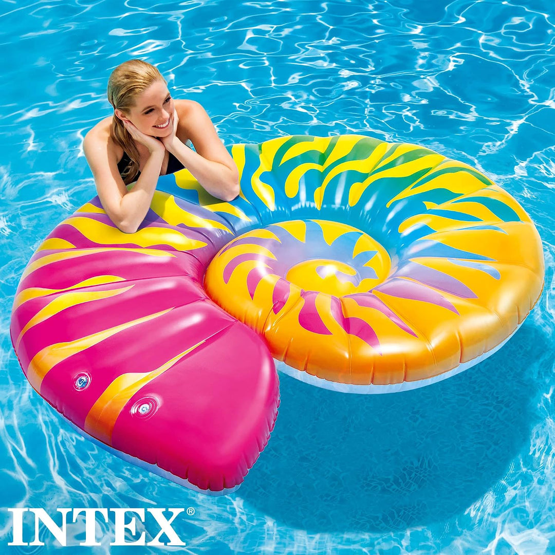 Intex 58791EU - Aufblasbare Luftmatratze Muschel, Vinyl, Mehrfarbig, 157x127x25 cm