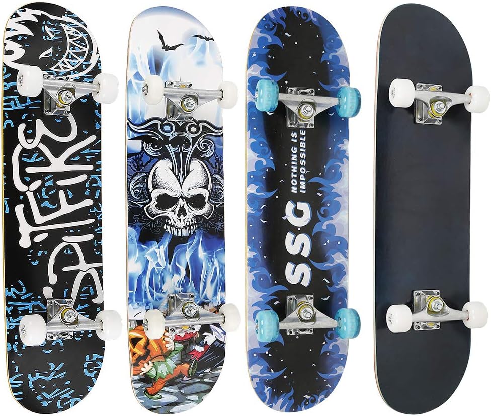 Willonin Skateboard Komplettboard mit ABEC-7 Kugellager 9-lagigem Ahornholz für Kinder Jungendliche