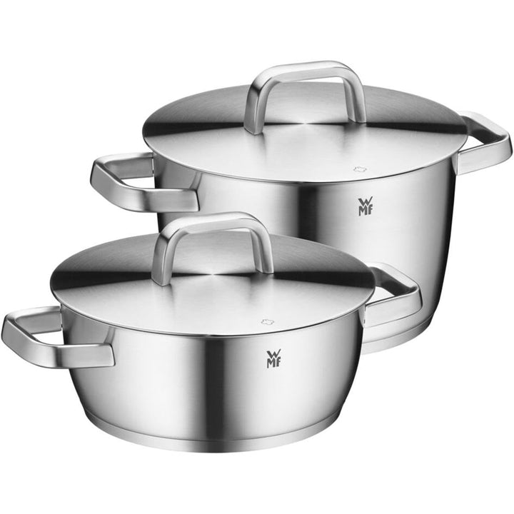 WMF Iconic Topfset Induktion 2-teilig, Kochtopf Set mit Metalldeckel, Cromargan Edelstahl poliert, I