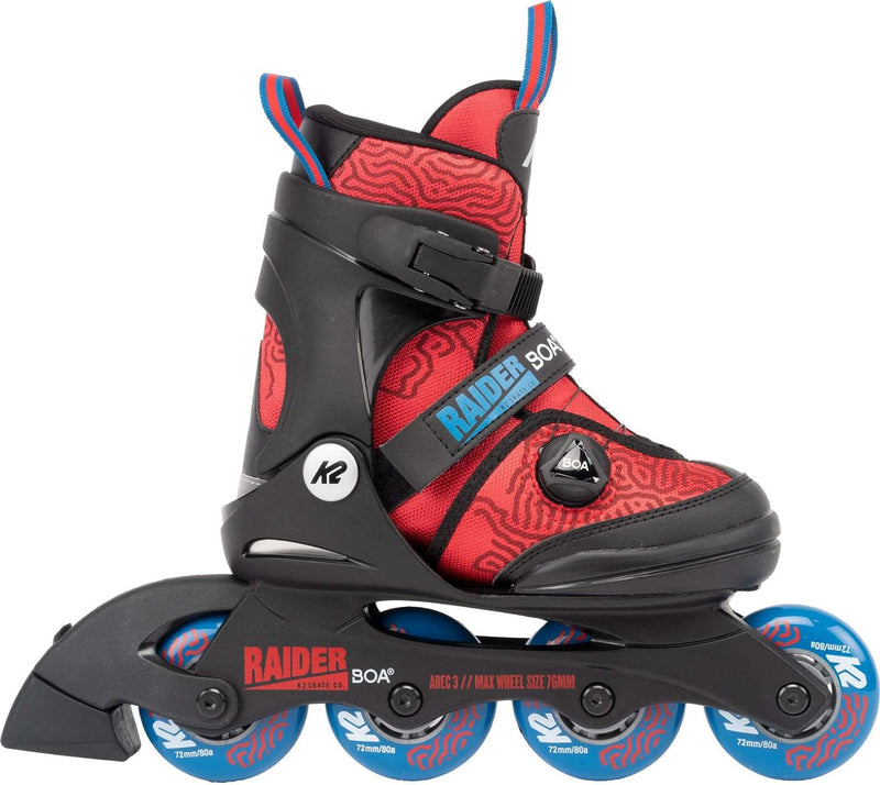 K2 Skates Jungen Inline Skates RAIDER BOA, red - blue, 30G0185 M (EU: 32-37 / UK: 13-4 / US: 1-5) re