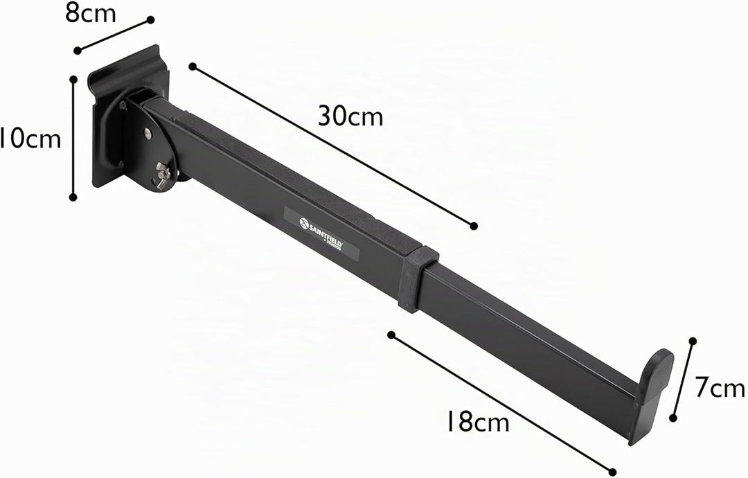 Saintfield Studios - Slatwall Tastaturarme - Paar - Schwarzes Metall - Verstellbar mit Schaumstoffpo