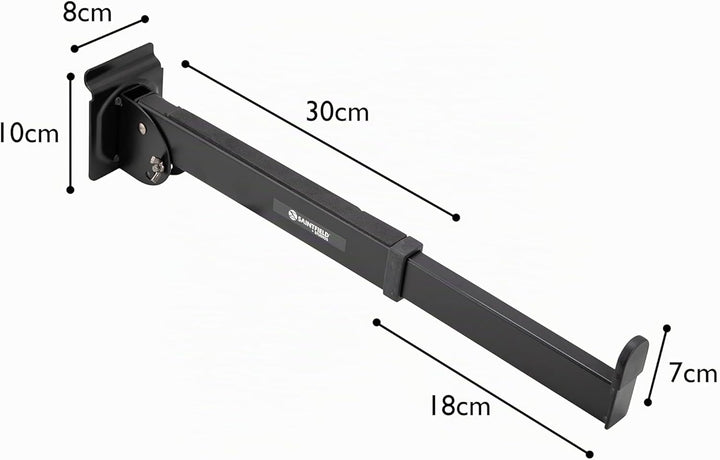 Saintfield Studios - Slatwall Tastaturarme - Paar - Schwarzes Metall - Verstellbar mit Schaumstoffpo