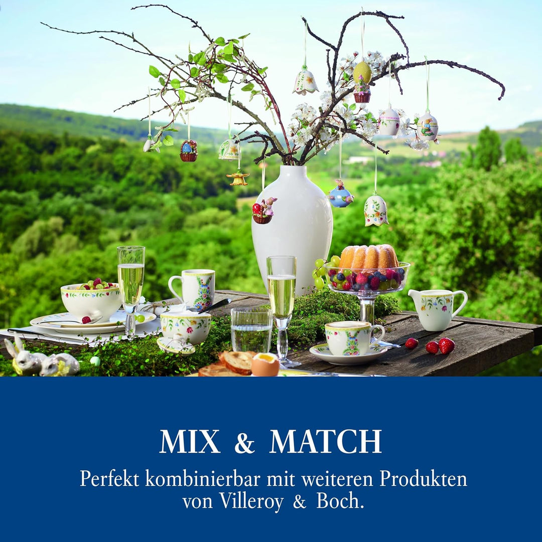Villeroy & Boch Mini Flower Bells Osterglocken, 2er Set, 4 cm, Porzellan, Gelb, Blumen Blumen Gelb,