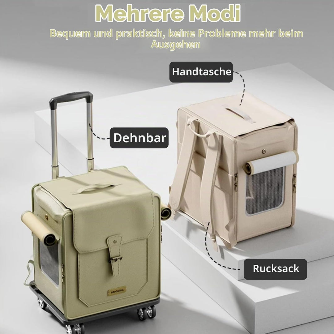 Galatée Haustier-Rucksack Mit Rädern, Haustier-Buggy, Hunde-Reisetasche Mit Abnehmbaren Rollrädern,