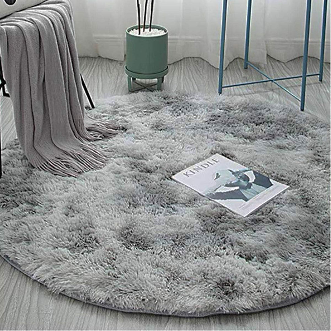 Tinyboy-hbq Runder Teppiche Hochflor Teppich wohnzimmerteppich Langflor Teppiche für Wohnzimmer flau