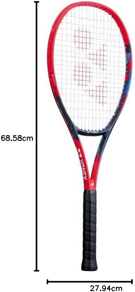 Yonex Vcore 98 (305G) Scarlet unbesaitet 305g Tennisschläger Rot - Blau Griffstärke G3 EU, G3 EU