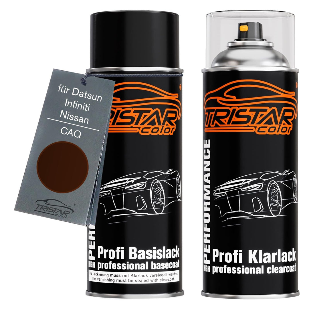 TRISTARcolor Autolack Spraydosen Set für Datsun/Infiniti/Nissan CAQ Dark Brown Perl Metallic Basisla