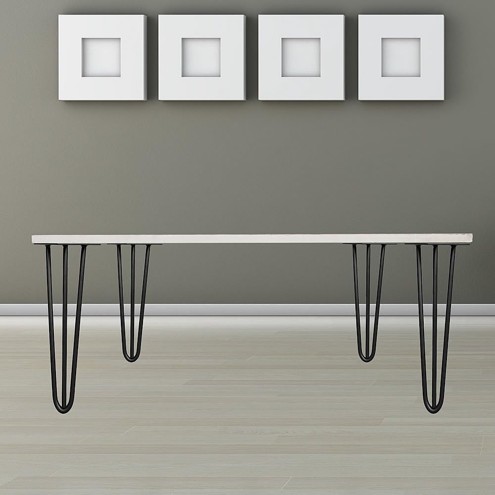 Melko 4 Stück Hairpin Legs Haarnadel Tischbeine aus 12 mm Stahl Tischfuss inkl. Bodenschoner | Höhe