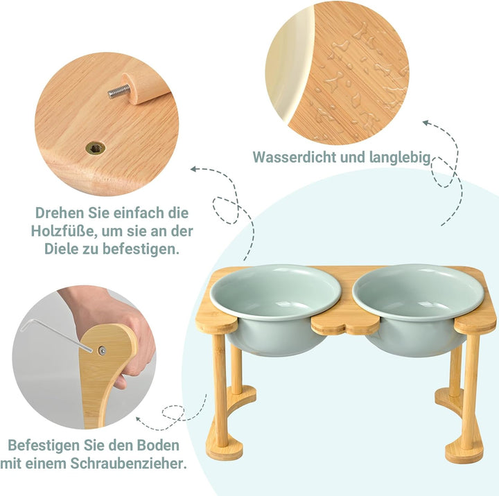 SPUNKYJUNKY Futterstation Hund Erhöht Hundenapf Keramik Erhöhter Futternapf für grosse Hunde (1600ml