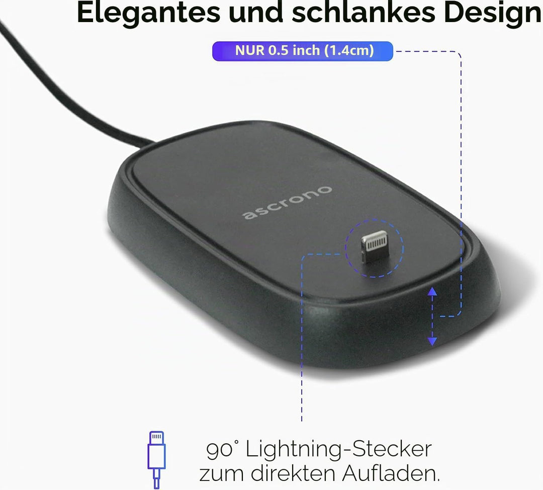Ascrono - Ladestation Kompatibel mit Apple Magic Mouse 2 - Dunkelgrau - Perfect Zubehör | Verwendbar