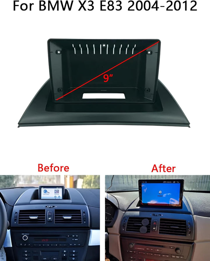 Sound way - Radioblende Einbau Rahmen Adapter autoradio Einbauset 9" Zoll kompatibel mit BMW X3 E83
