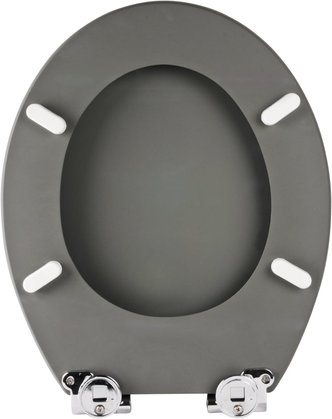 'aquaSu® WC-Sitz mit Absenkautomatik in grau | Stabiler Holzkern Toilettendeckel | Soft-Touch Toilet