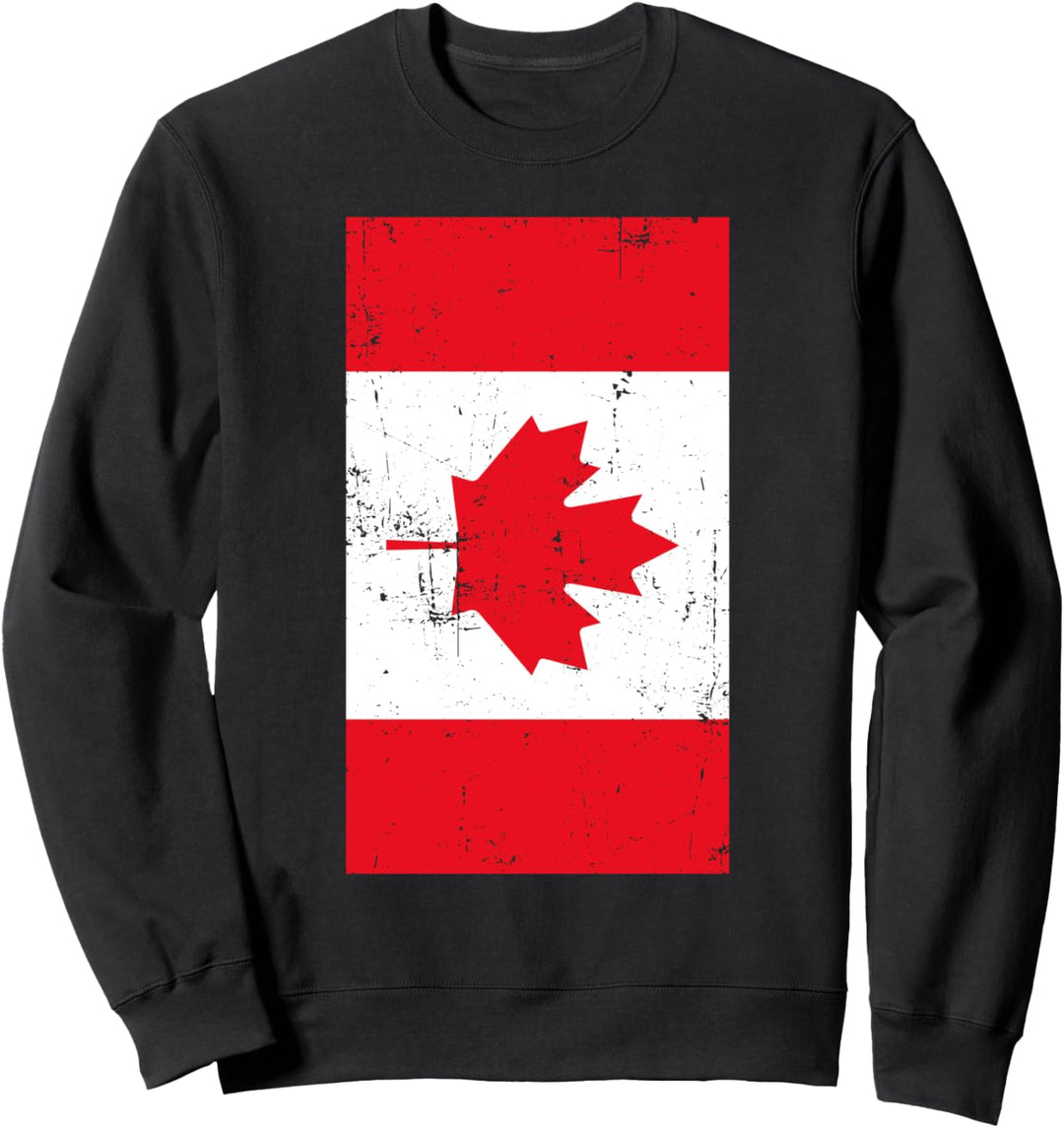 Canada North America Ottawa Distressed Flag Sweatshirt