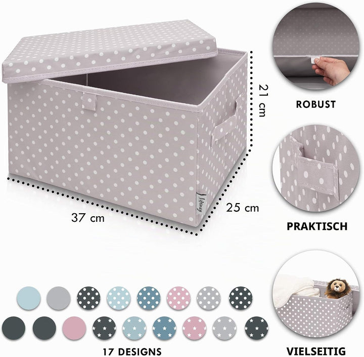 2-Set Aufbewahrungsbox Kinder (37x25x21cm) I Aufbewahrungskorb für Kinderzimmer und Wohnbereich I Ki