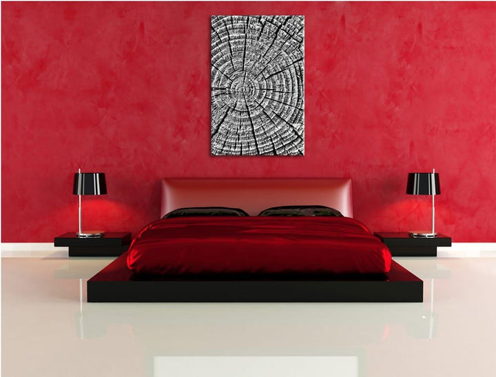 Pixxprint Baumstamm Jahresringen als Leinwandbild/Grösse: 100x70 / Wandbild/Kunstdruck/fertig bespan