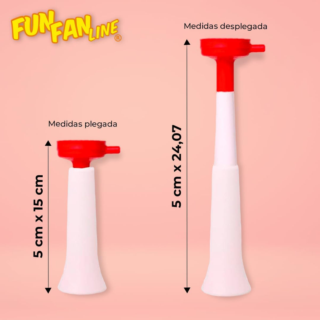 FUN FAN LINE - Pack x3 Plastik Vuvuzela Trompeten. Zubehör für Fussball- und Sportfeste. Geräuschvol