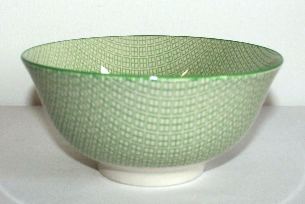Grosse Matcha Reisschale Porzellan Soba Bowl „Niji“ grün ø 15 cm Nr. 090