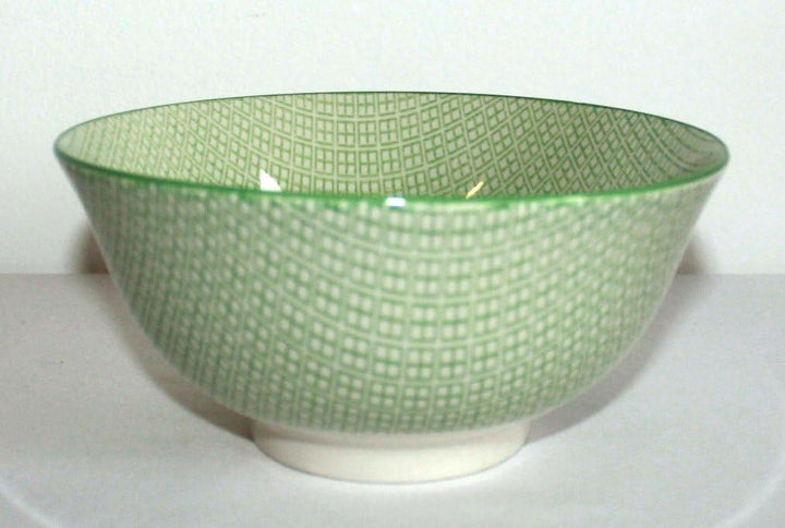 Grosse Matcha Reisschale Porzellan Soba Bowl „Niji“ grün ø 15 cm Nr. 090