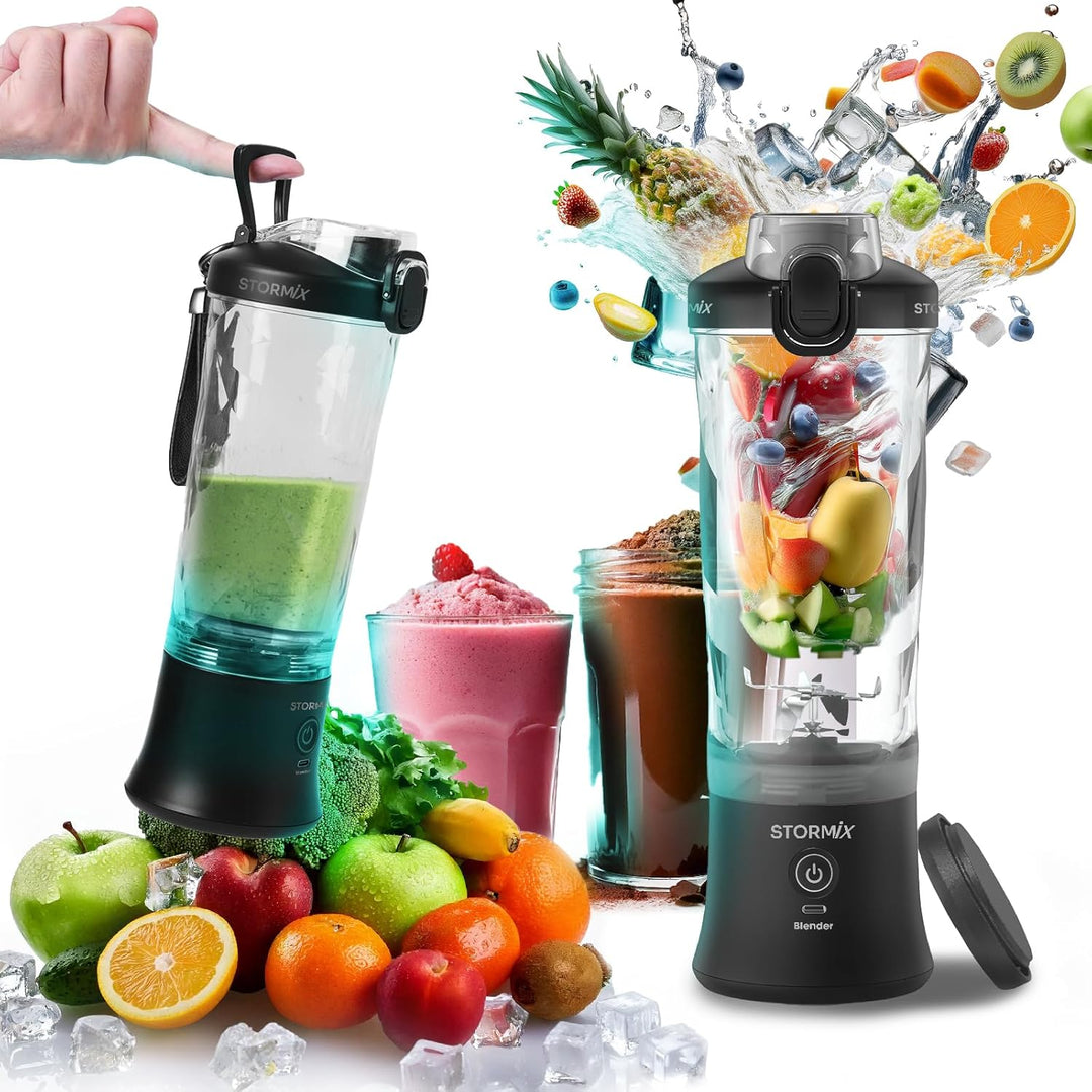 STORMIX Pack Portable Blender & Isotherm Bag - Leistungsstarker 150W Mixer - 6 Edelstahlklingen - Sm