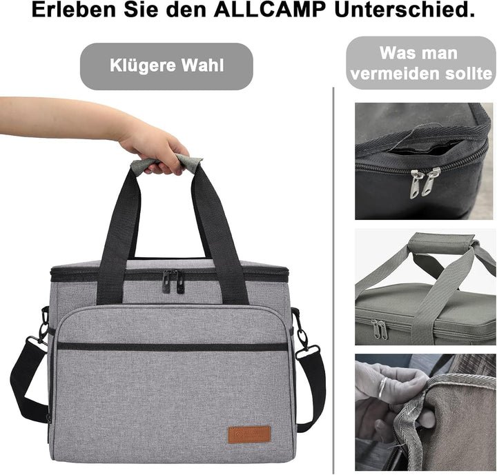 ALLCAMP 30L Kühltasche Faltbare Picknicktasche Thermo Tasche Isoliertasche Kühlkorb Kühlbox isolierb