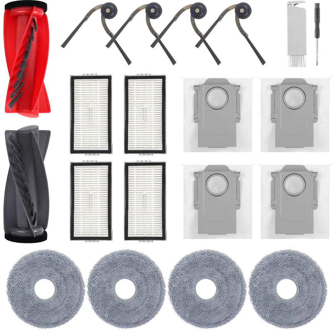10R Zubehör Ersatz für Roborock Saros 10R Saugroboter, 1 Hauptbürste, 4 Seitenbürsten, 4 HEPA Filter