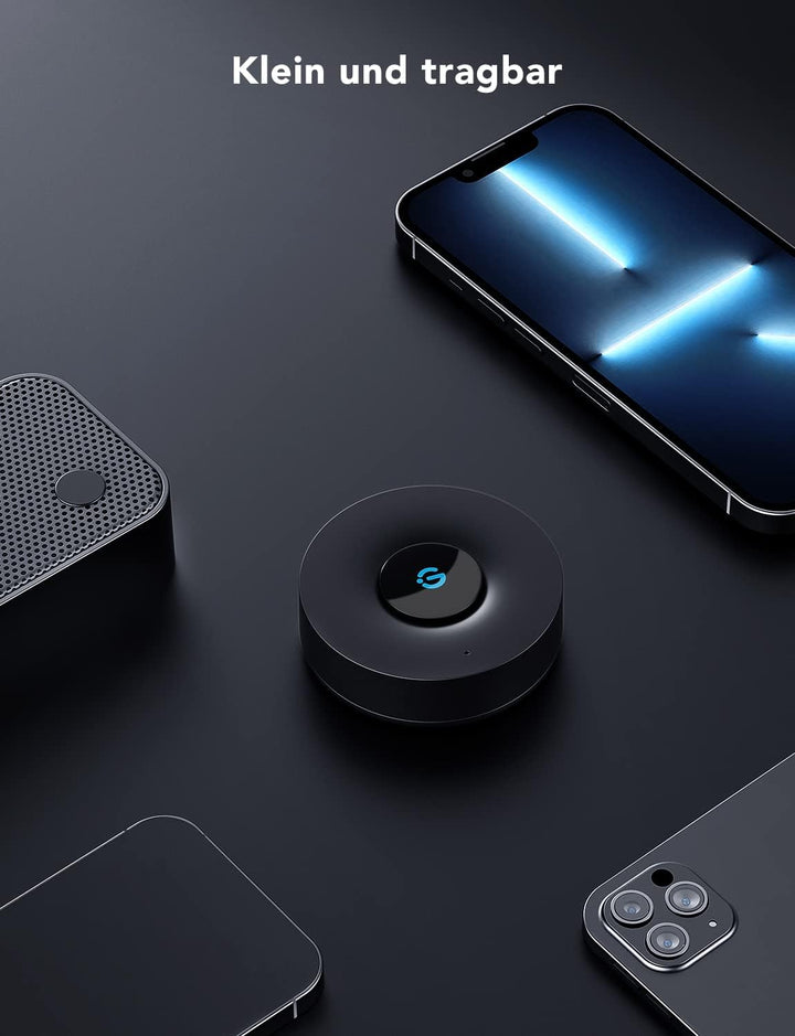 Govee Music Sync Box, Bluetooth-Gruppensteuerung für 7 Geräte, 22 dynamische Musikmodi, batteriebetr