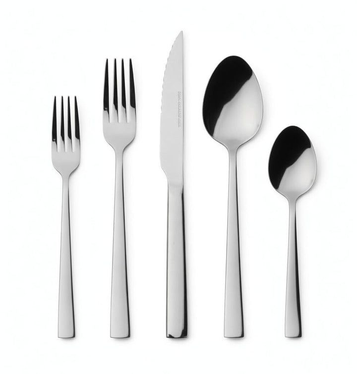 DINOX PORTO Besteckset - 60 - teilig aus Edelstahl für 12 Personen - Klassisches Design, Spülmaschin