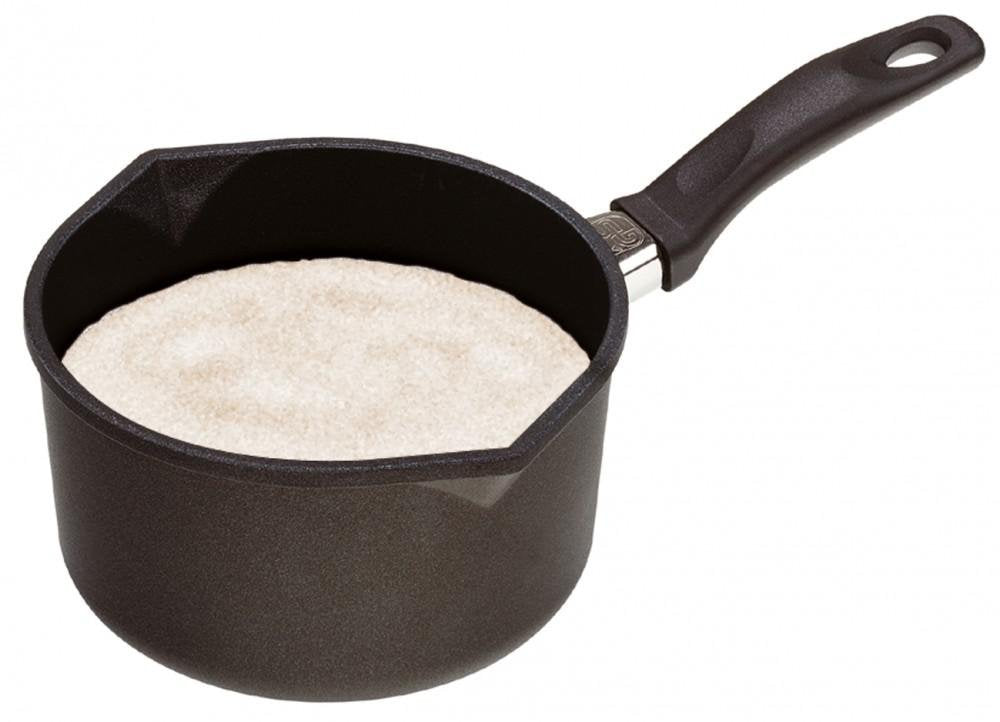 AMT Gastroguss Milchtopf, Ø 18 cm, 10 cm hoch, Sossentopf mit festem Stiel, nicht induktionstauglich