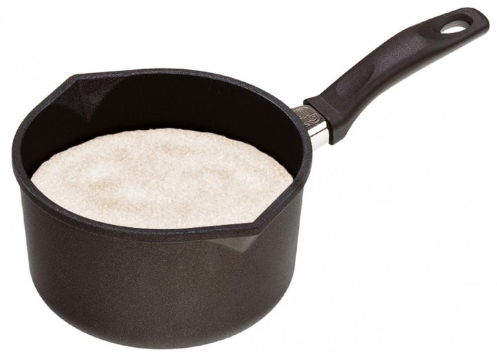 AMT Gastroguss Milchtopf, Ø 18 cm, 10 cm hoch, Sossentopf mit festem Stiel, nicht induktionstauglich