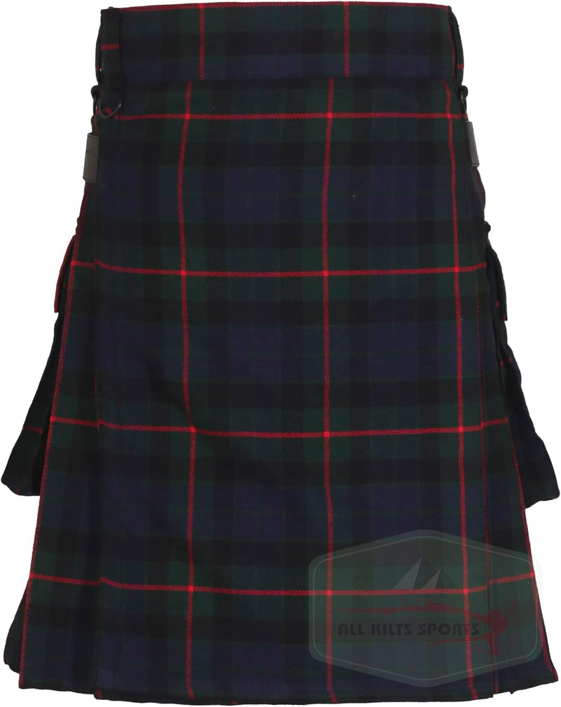 All Kilts Sports Utility-Kilt für Herren aus Acrylwolle mit Lederriemen Gunn Modern 36, Gunn Modern