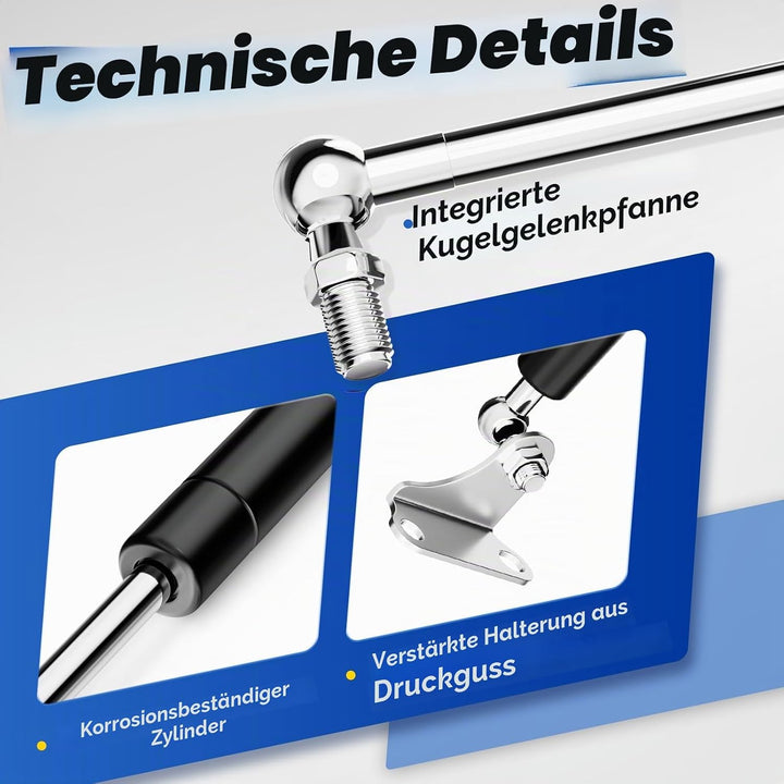 ARANA 762MM 890N/91KG Gasdruckfedern, 76cm Gasdruckdämpfer Gasfeder Dämpfer Hydraulisch Halterung fü