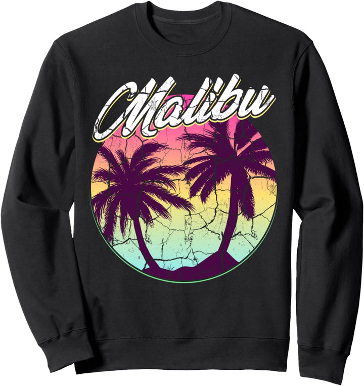 Malibu Beach USA Surfen Strand Palmen Kalifornien Amerika Sweatshirt