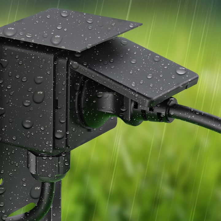 ledscom.de 2 Stück Garten Steckdosensäule PIWI mit Erdspiess für aussen, IP44, 1-Fach, Edelstahl, an