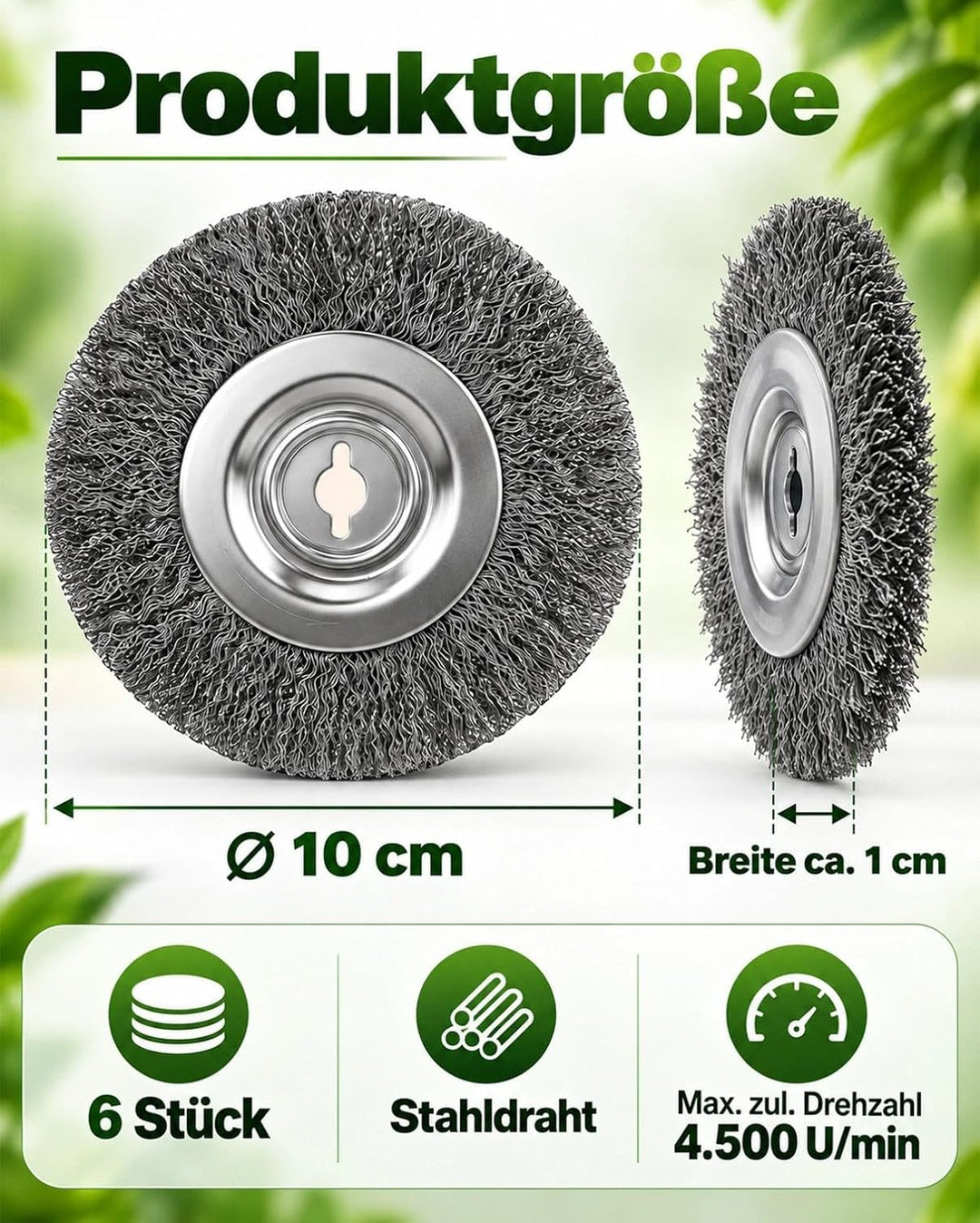 Edelstahlbürsten für Einhell Akku-Fugenreiniger – 6er Set(10mm)