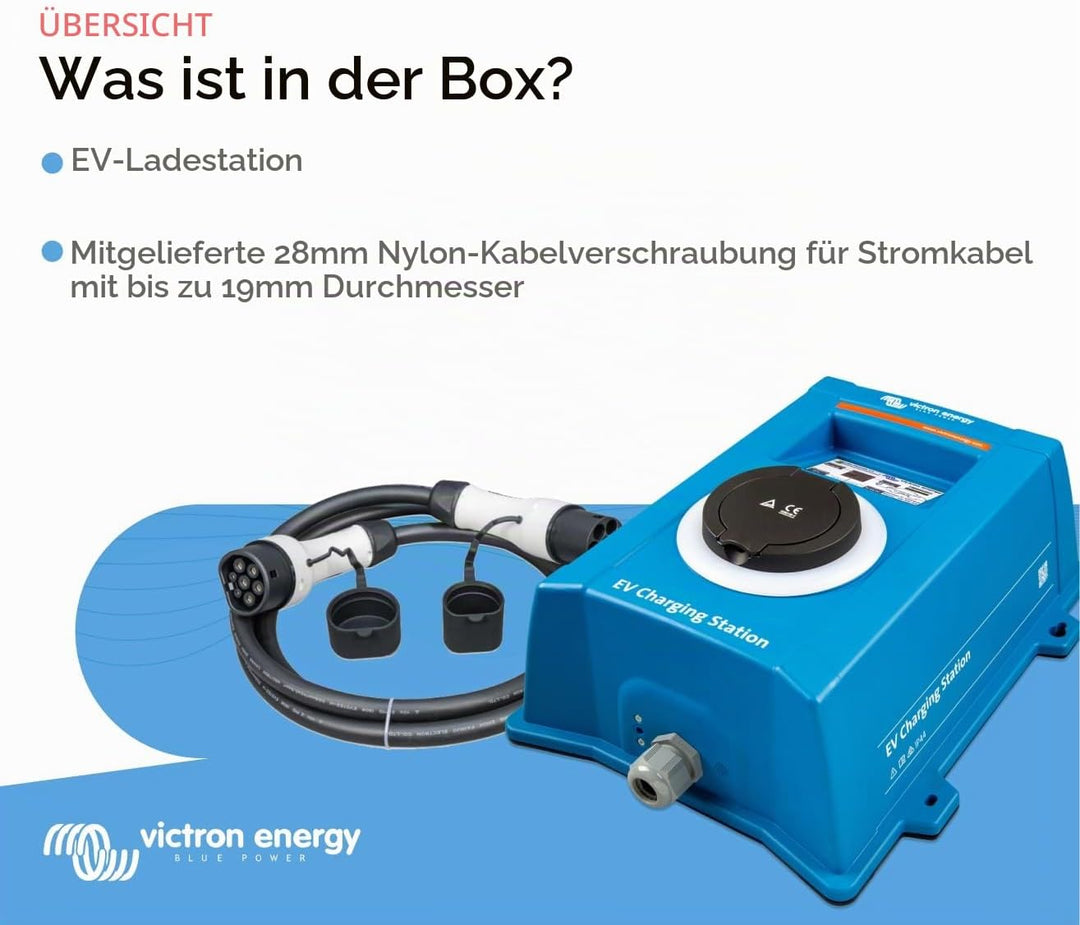 Victron Energy EV-Ladestation, 170-265 VAC 22 kW, Ladegerät für Elektrofahrzeuge, Wi-Fi- und Bluetoo