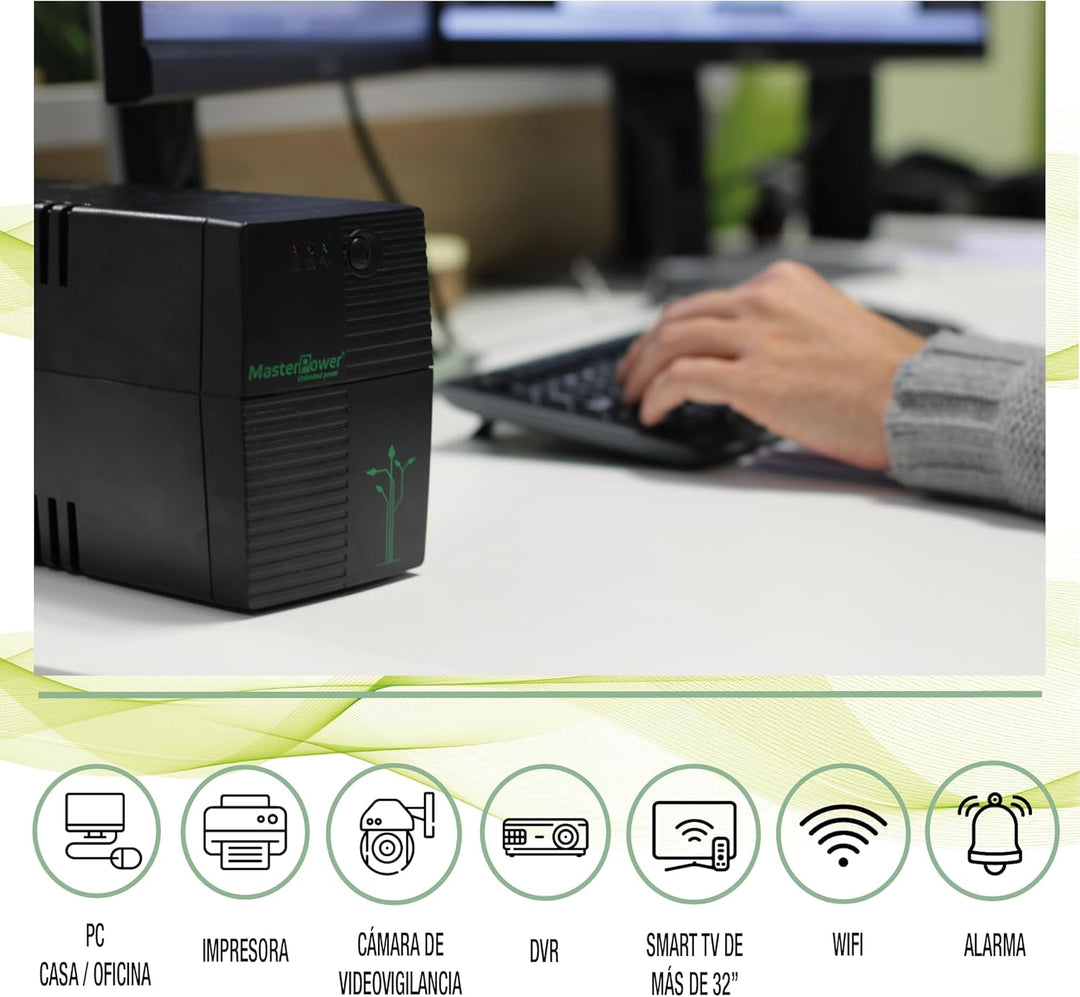 Master Power USV, Unterbrechungsfreie Stromversorgung, UPS 650 VA, konstante Ausgangsspannung 360 W,