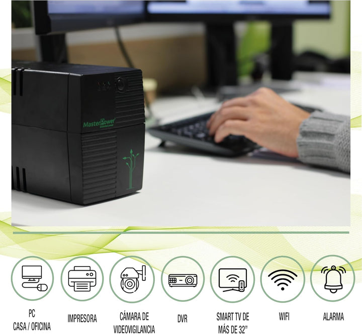 Master Power USV, Unterbrechungsfreie Stromversorgung, UPS 650 VA, konstante Ausgangsspannung 360 W,