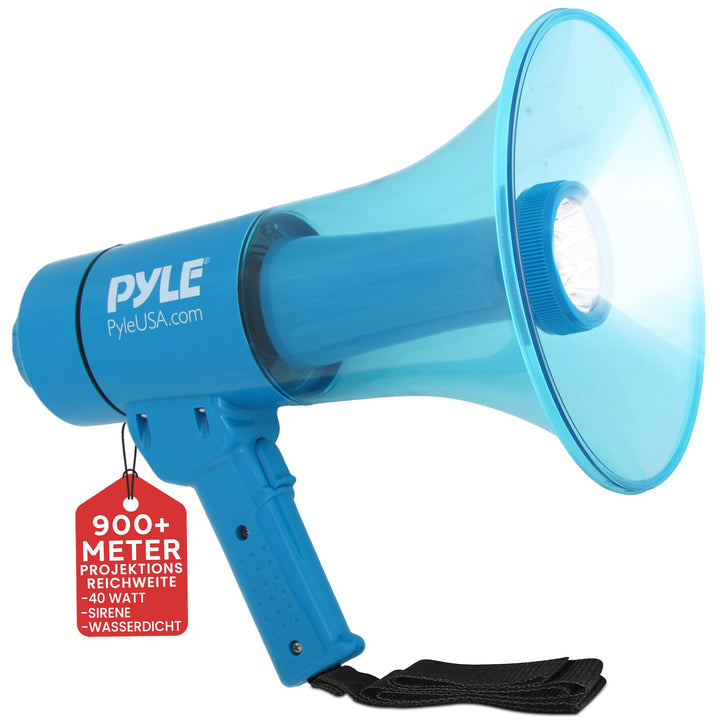 Pyle Portable PA Megafon Lautsprecher w/Alarm-Sirene, einstellbare Lautst?rke, 40 W Hand Leichte Mar
