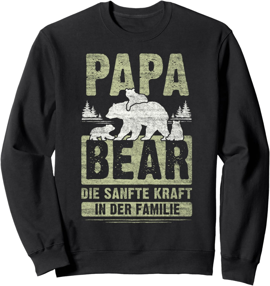 Papa Bear, 3 Bären-Welpen, Papa 3 Kinder, Vatertag, Bär Sweatshirt