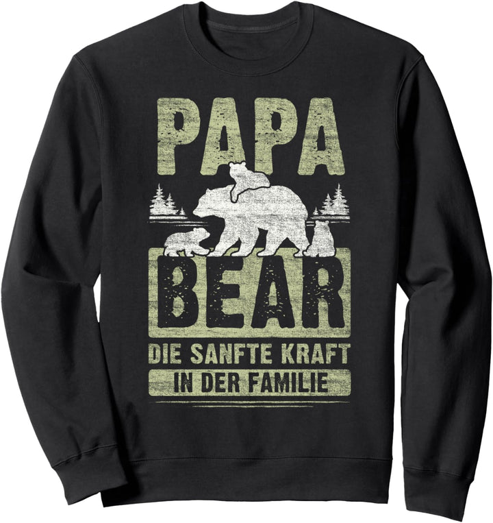 Papa Bear, 3 Bären-Welpen, Papa 3 Kinder, Vatertag, Bär Sweatshirt