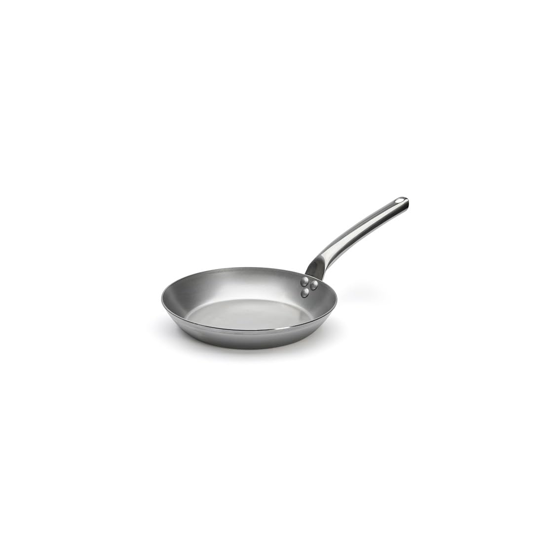 De Buyer - Bratpfanne CARBONE PLUS aus Eisenstahl - mit Rohrstielgriff aus Edelstahl - 24 cm Durchme