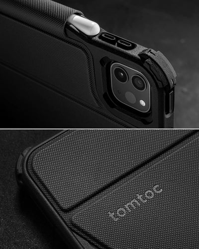 tomtoc Hülle Case für 11-Zoll iPad Pro 4./3. Gen (M2&M1) 2022-2021, Ultra Schutz abnehmbar Schutzhül